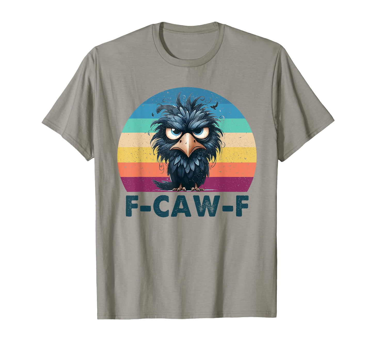 Black Crow, F-Caw-F Funny Black Bird Moon Gothic Adult Humor T-Shirt
