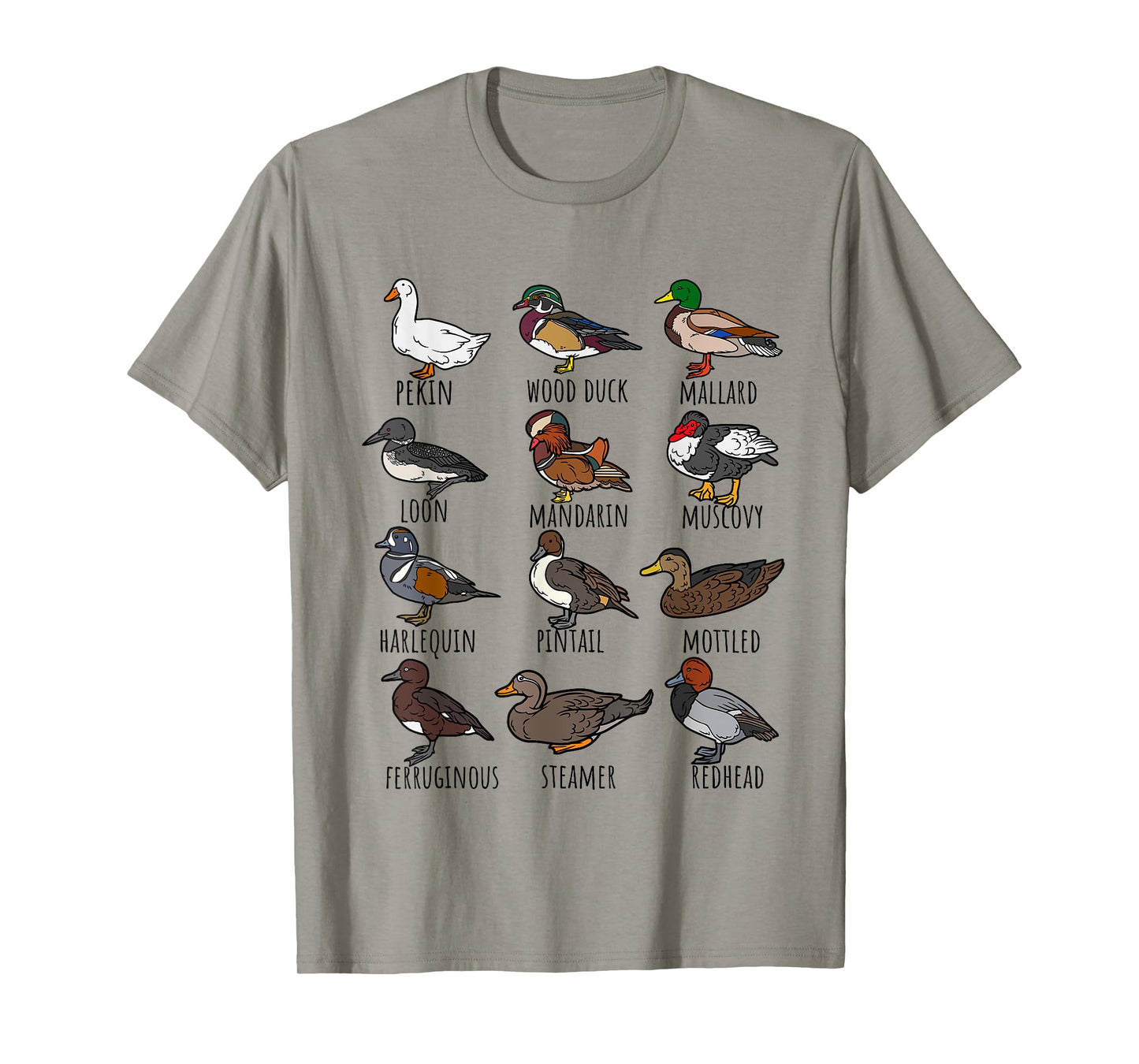 Cute Duck Waterfowl Animal Species Types,Duck Wildlife Lover T-Shirt