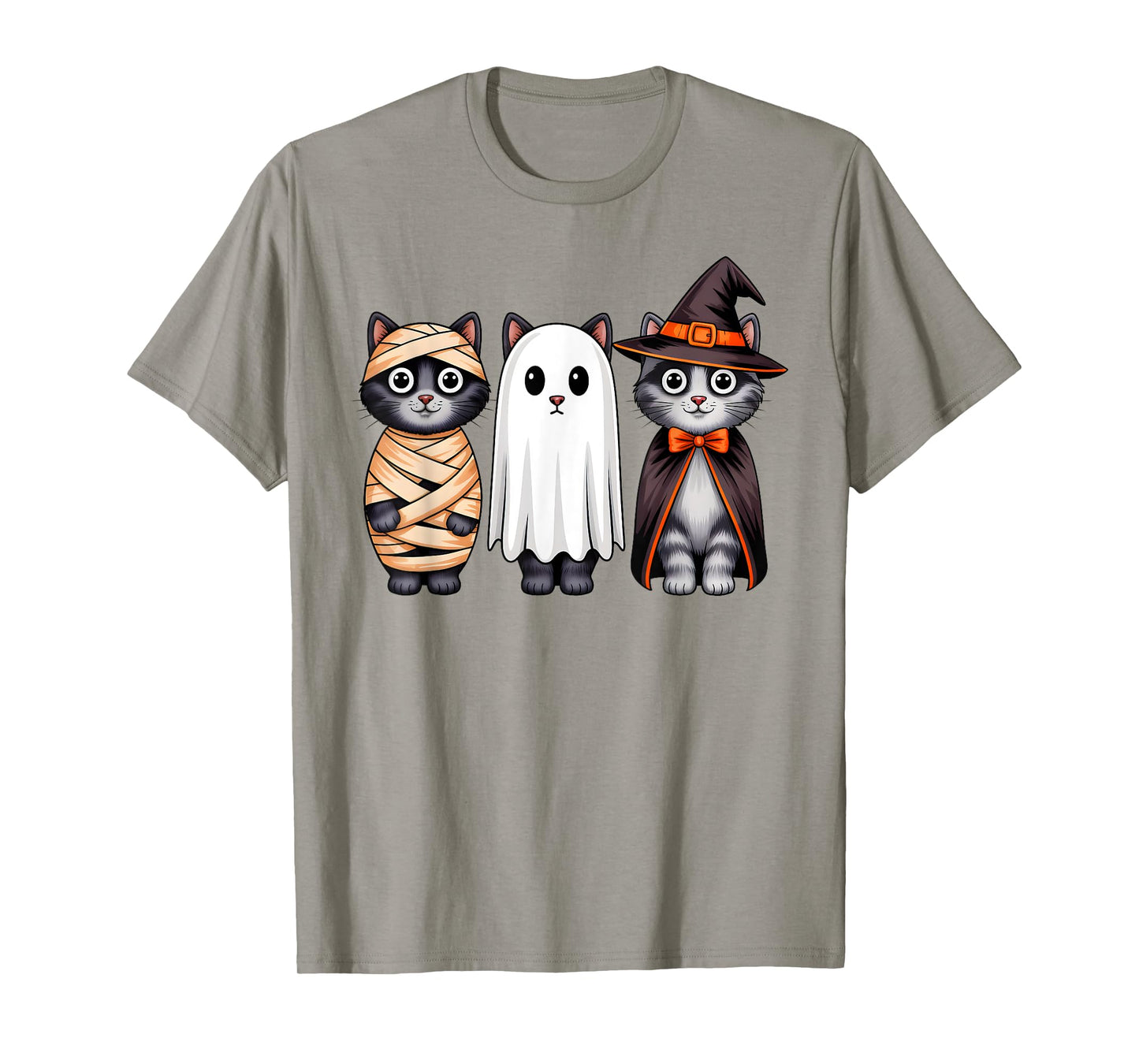 Black Cat Witch Ghost Pumpkin Halloween Costume Girls Women T-Shirt