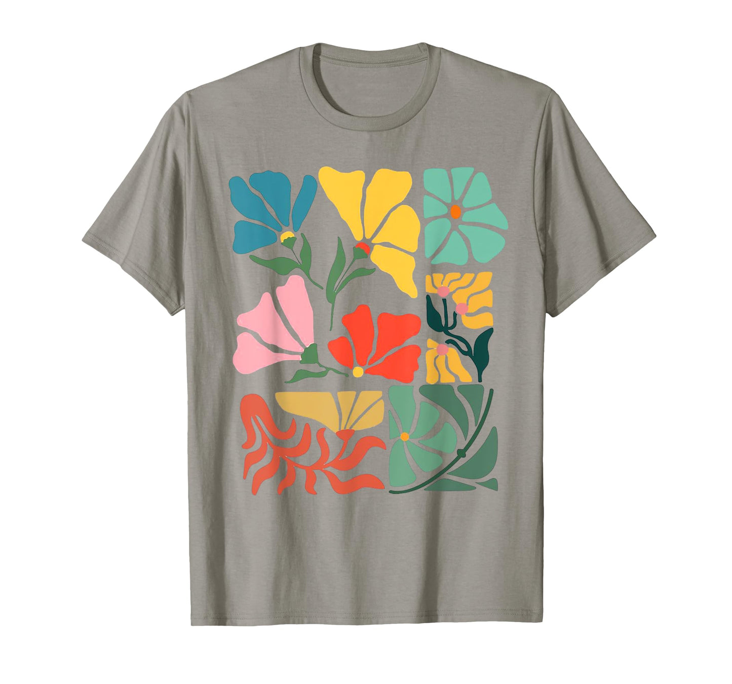 Retro Boho Wildflowers Colorful Graphic Nature Floral T-Shirt