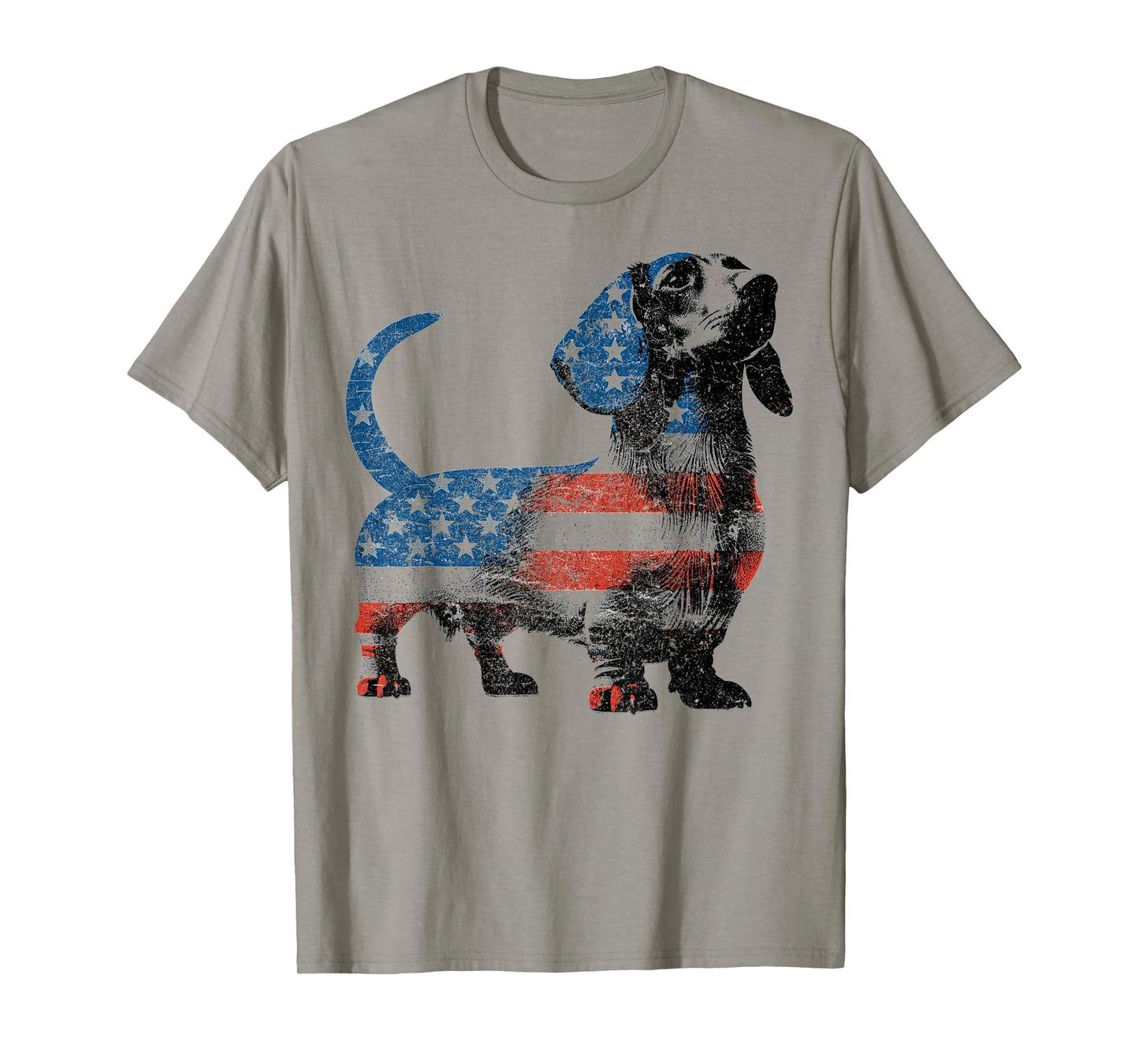Patriotic Dachshund Dog Lovers American Flag 4th of July Women Men T-Shirt