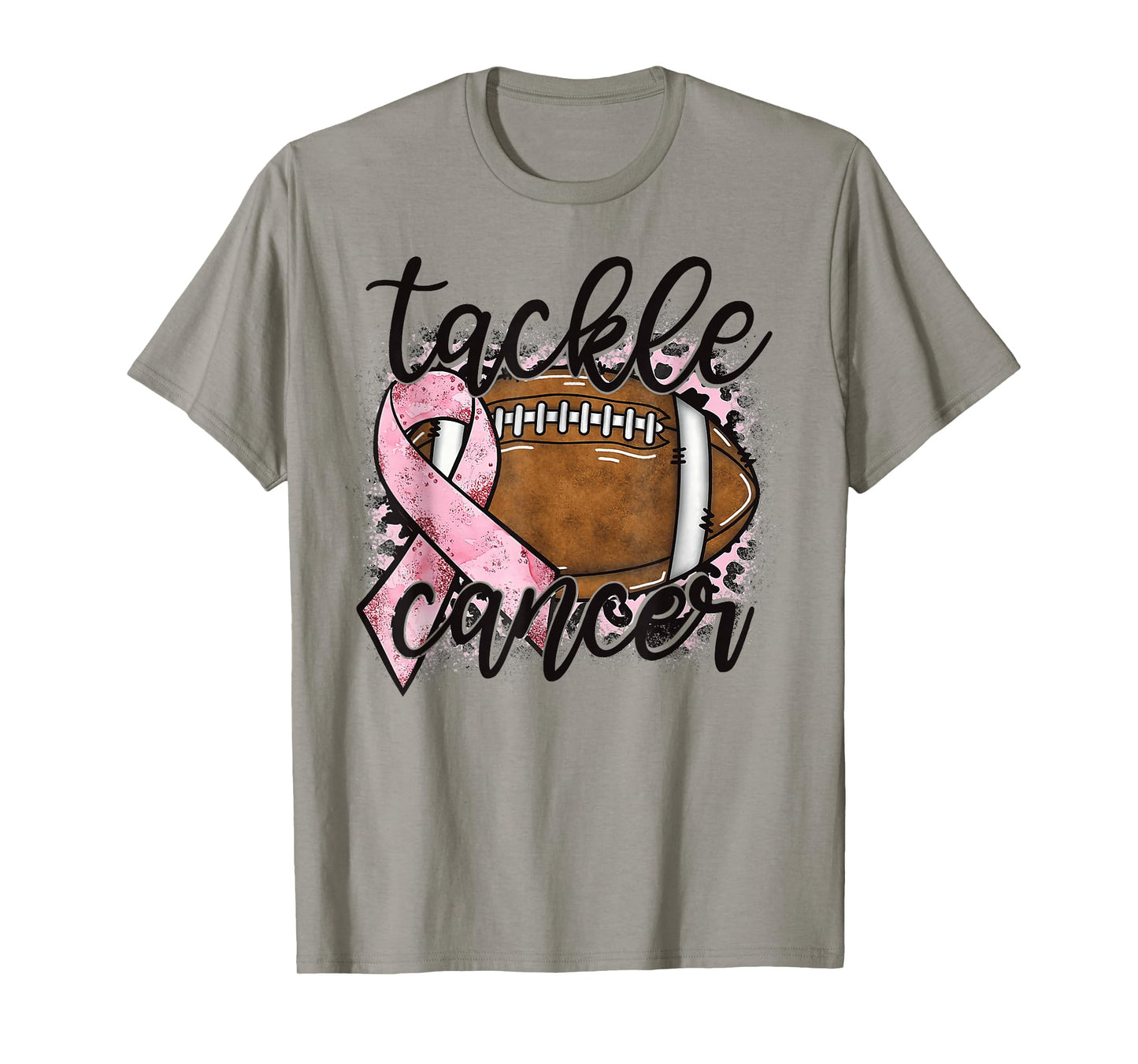 Tackle Cancer Football Pink Ribbon Breast Cancer Awareness T-Shirt