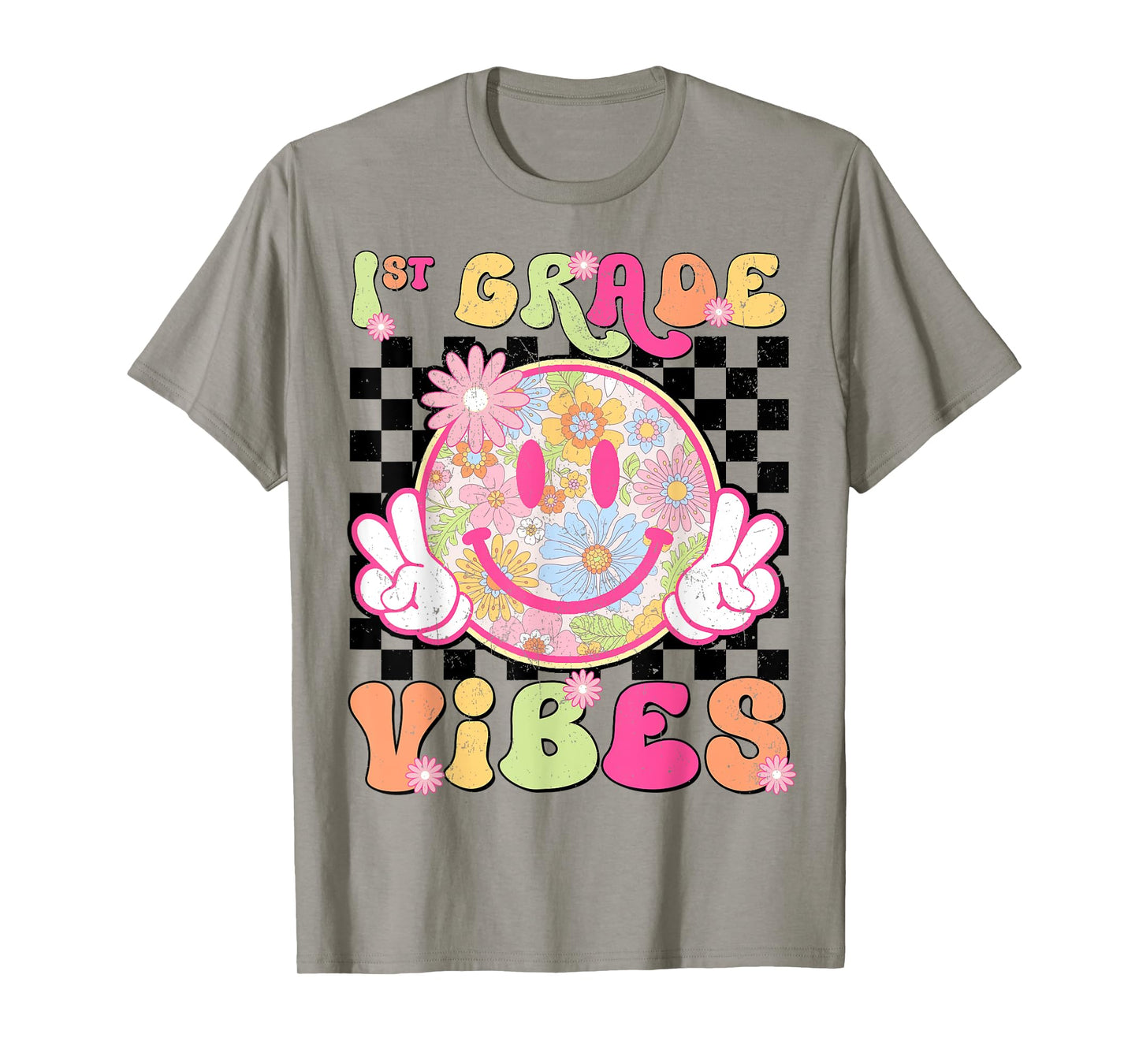 Groovy 1st Grade Vibes First Day Of School Teacher Girls T-Shirt