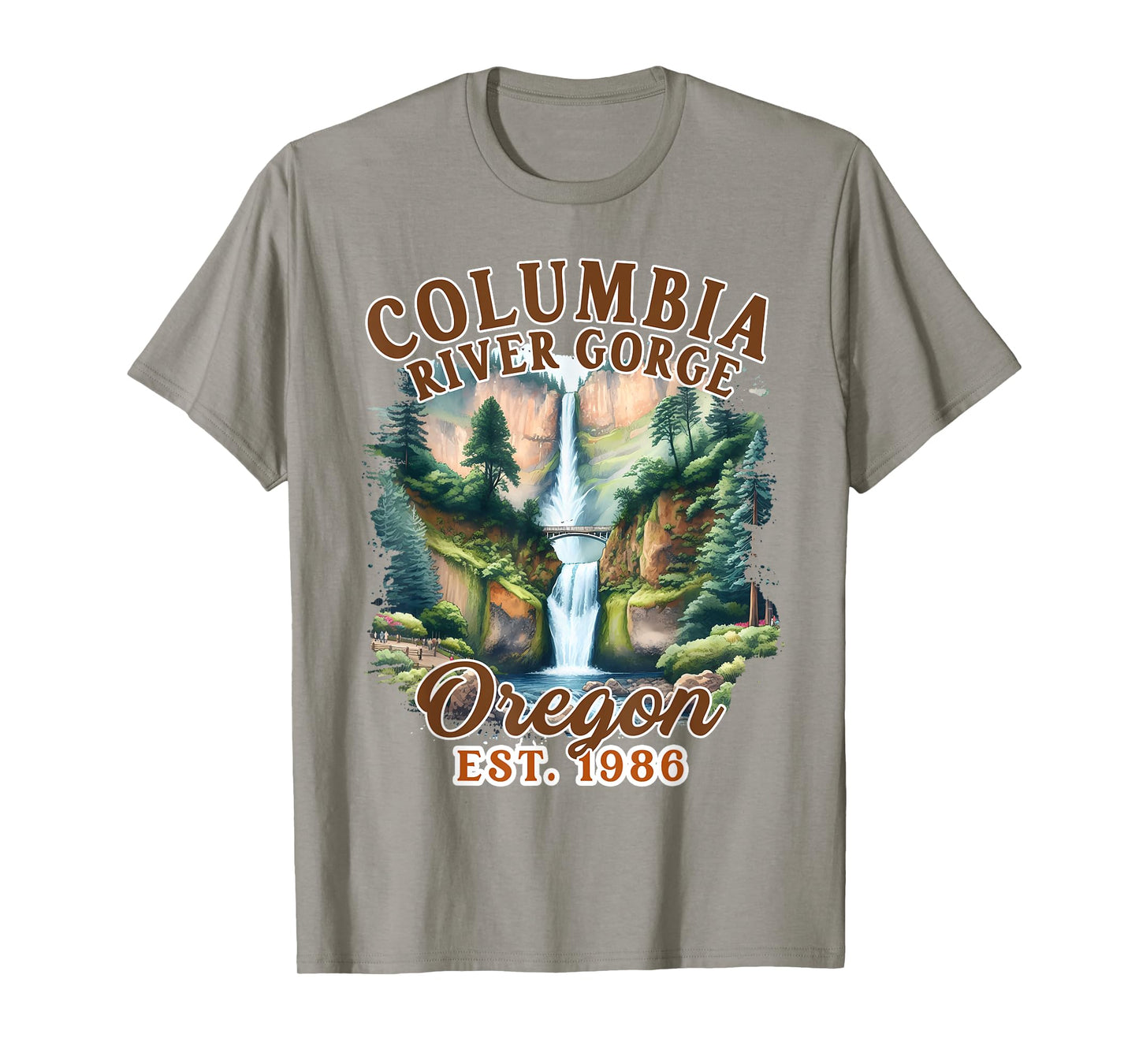 Columbia River Gorge Oregon Waterfall Nature Exploring T-Shirt