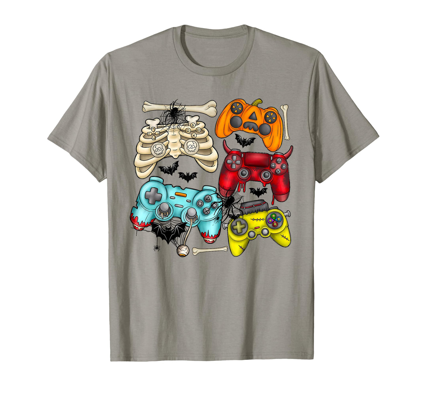 Halloween Skeleton Zombie Gaming Controllers Mummy Boys Kids T-Shirt