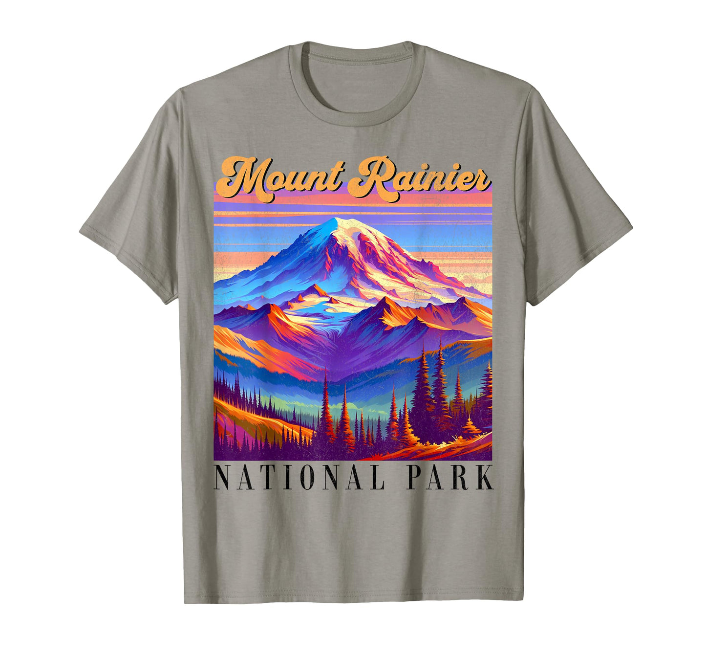Mt. Rainier National Park Mountain Art Souvenir T-Shirt