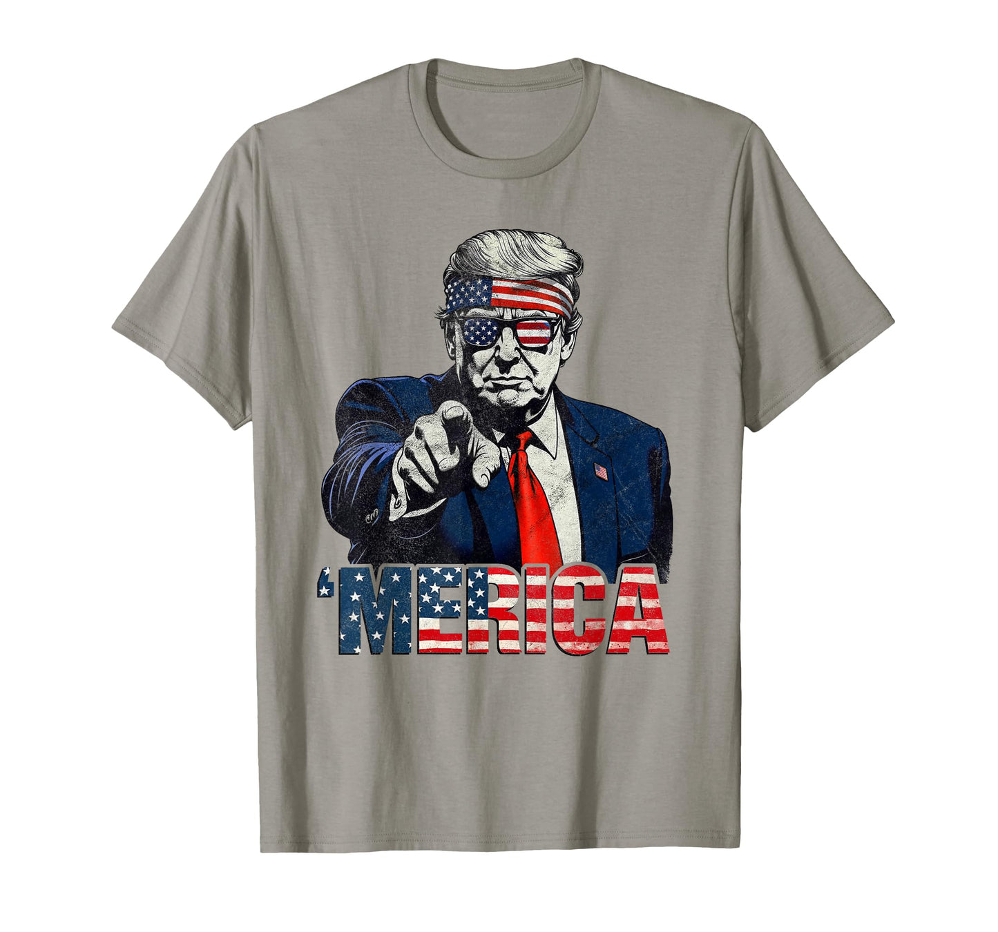 Happy 4th Of July 'MERICA TRUMP American Flag USA T-Shirt