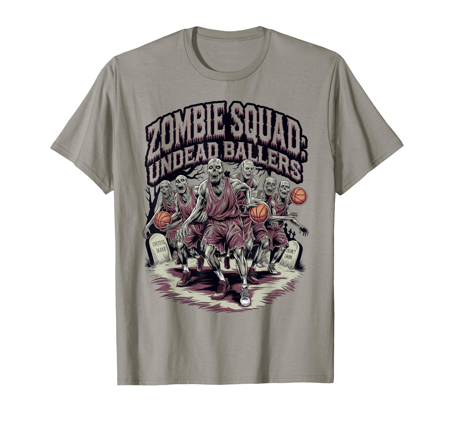 Zombie Squad Undead Ballers Halloween Basketball T-Shirt