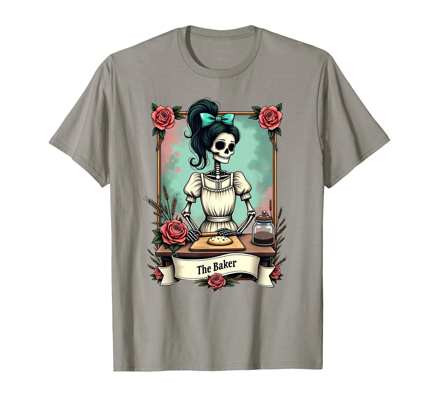 Tarot Card Skeleton Chef The Baker Halloween T-Shirt