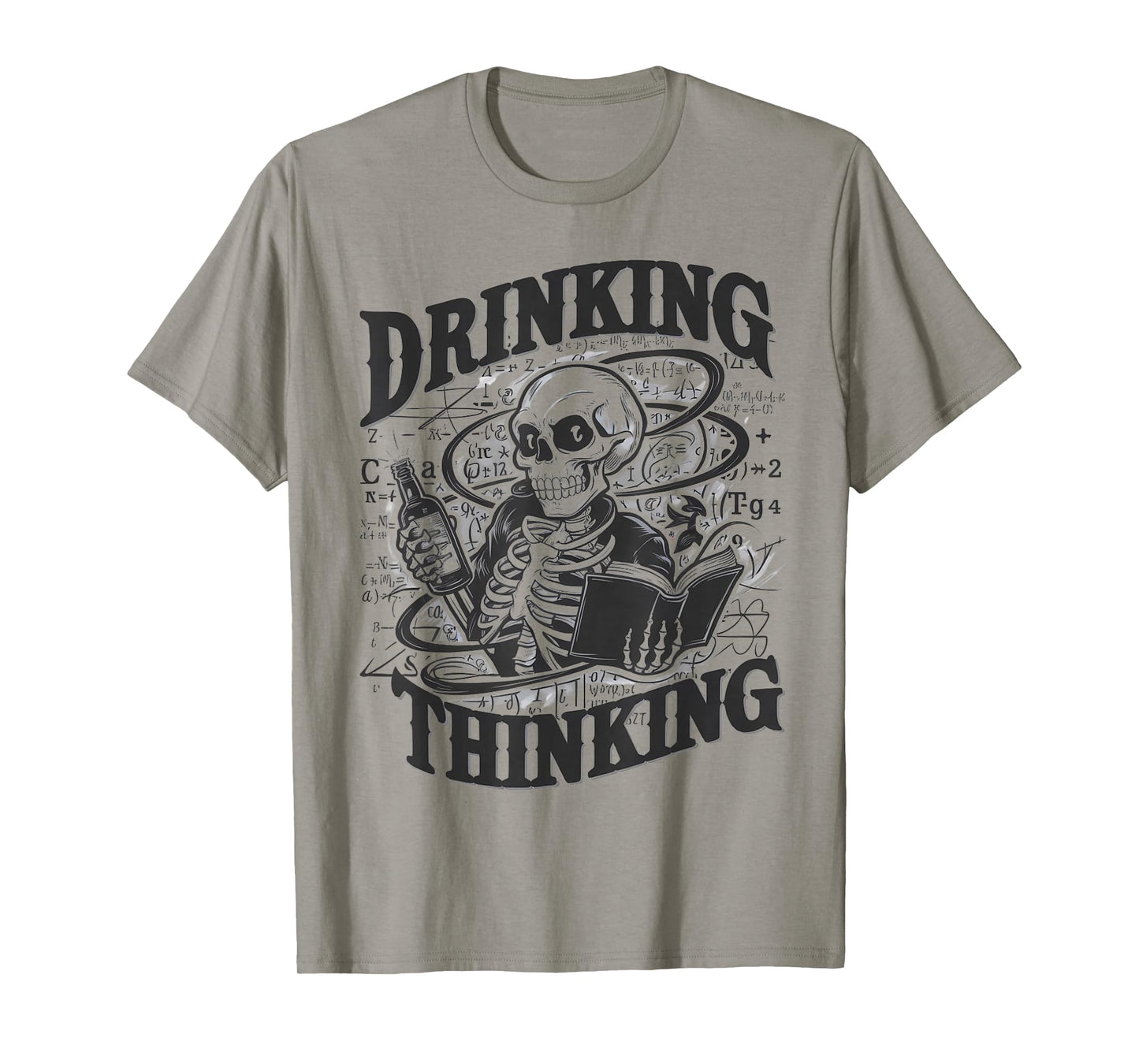 Drinking Thinking:Mathematics with Bottle Halloween Humor T-Shirt