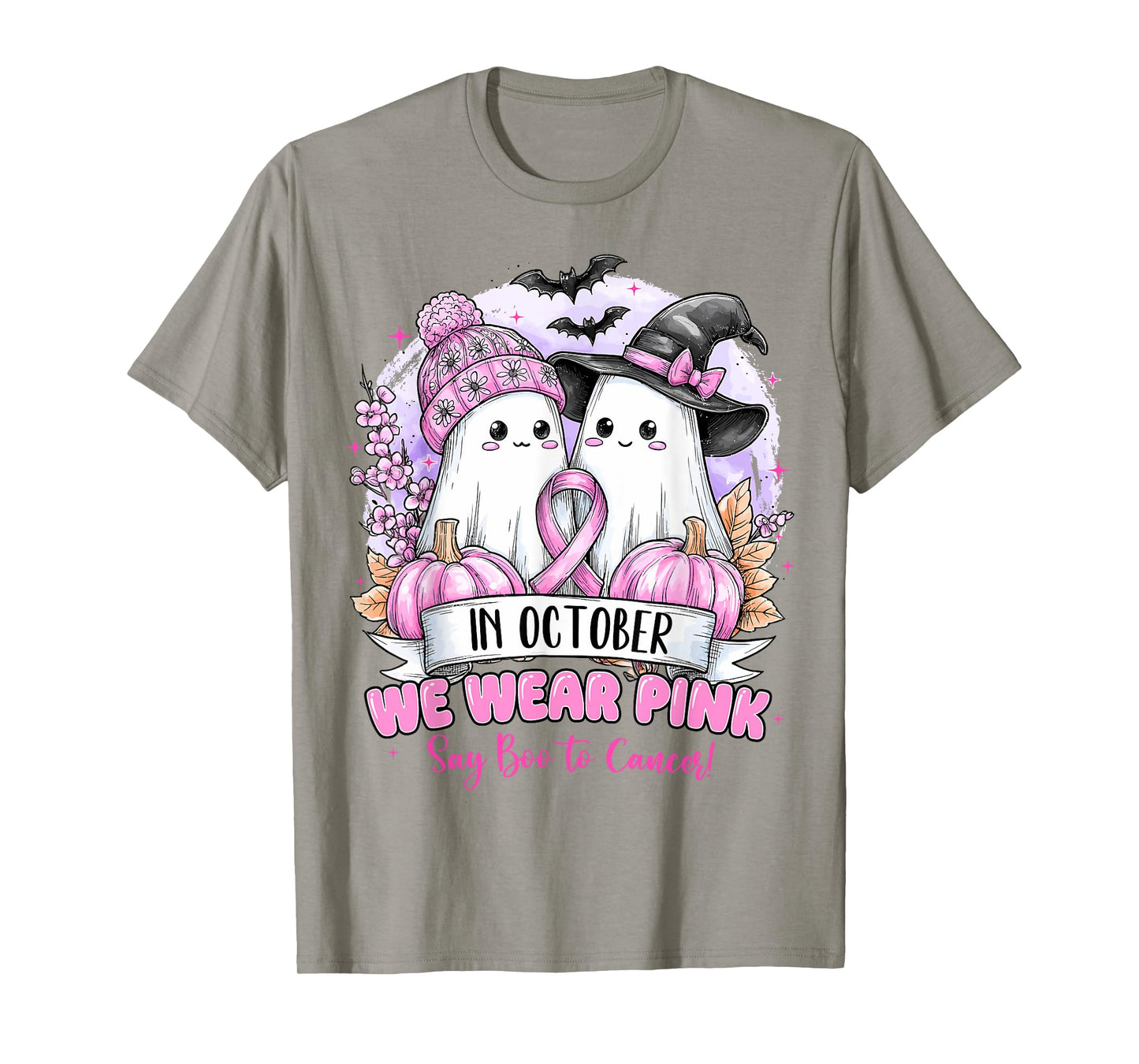 in October We Wear Pink Say Boo to Cancer Breast Cancer T-Shirt