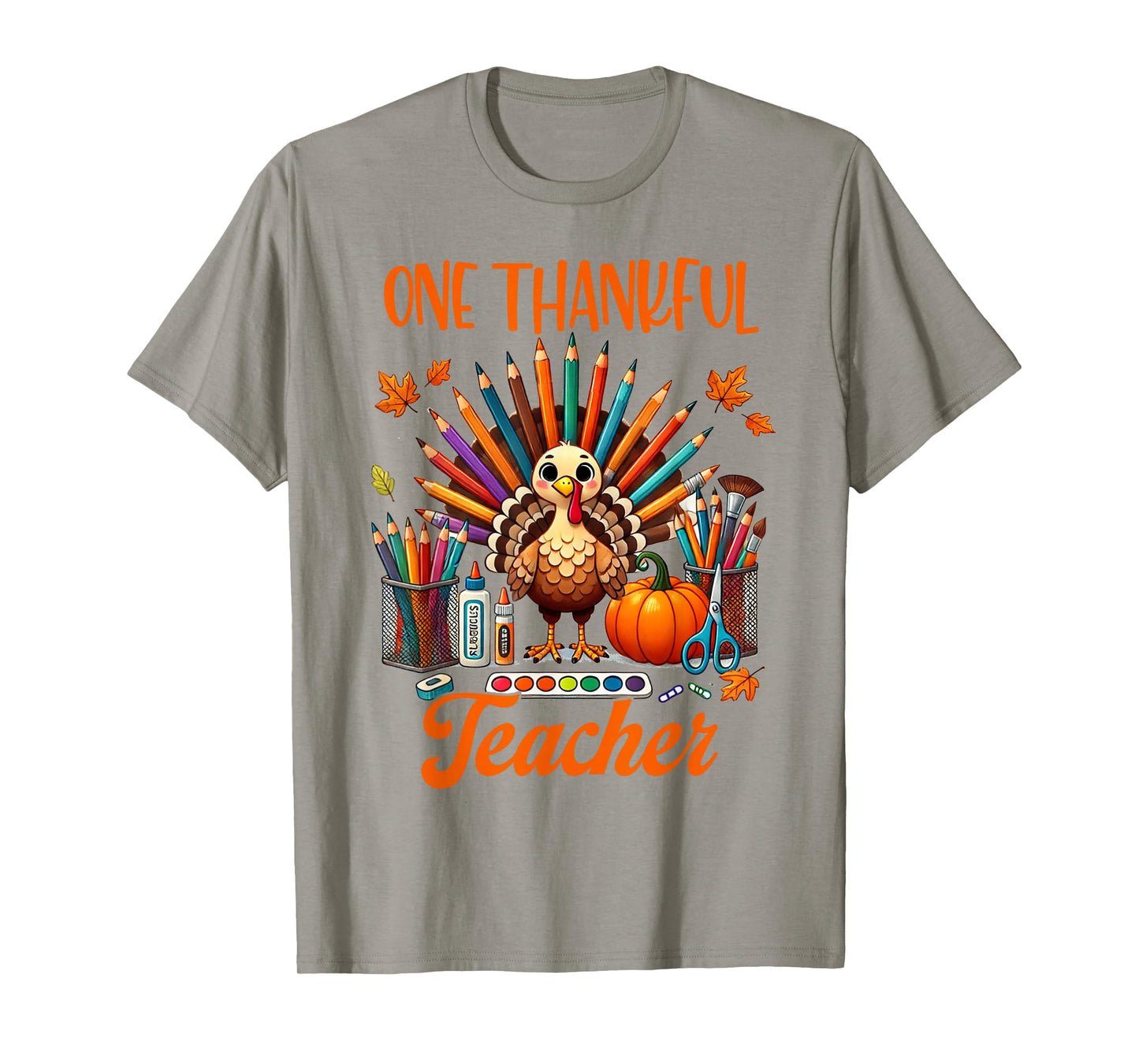 One Thankful Teacher Squad Teaching Turkey Fall Thanksgiving T-Shirt