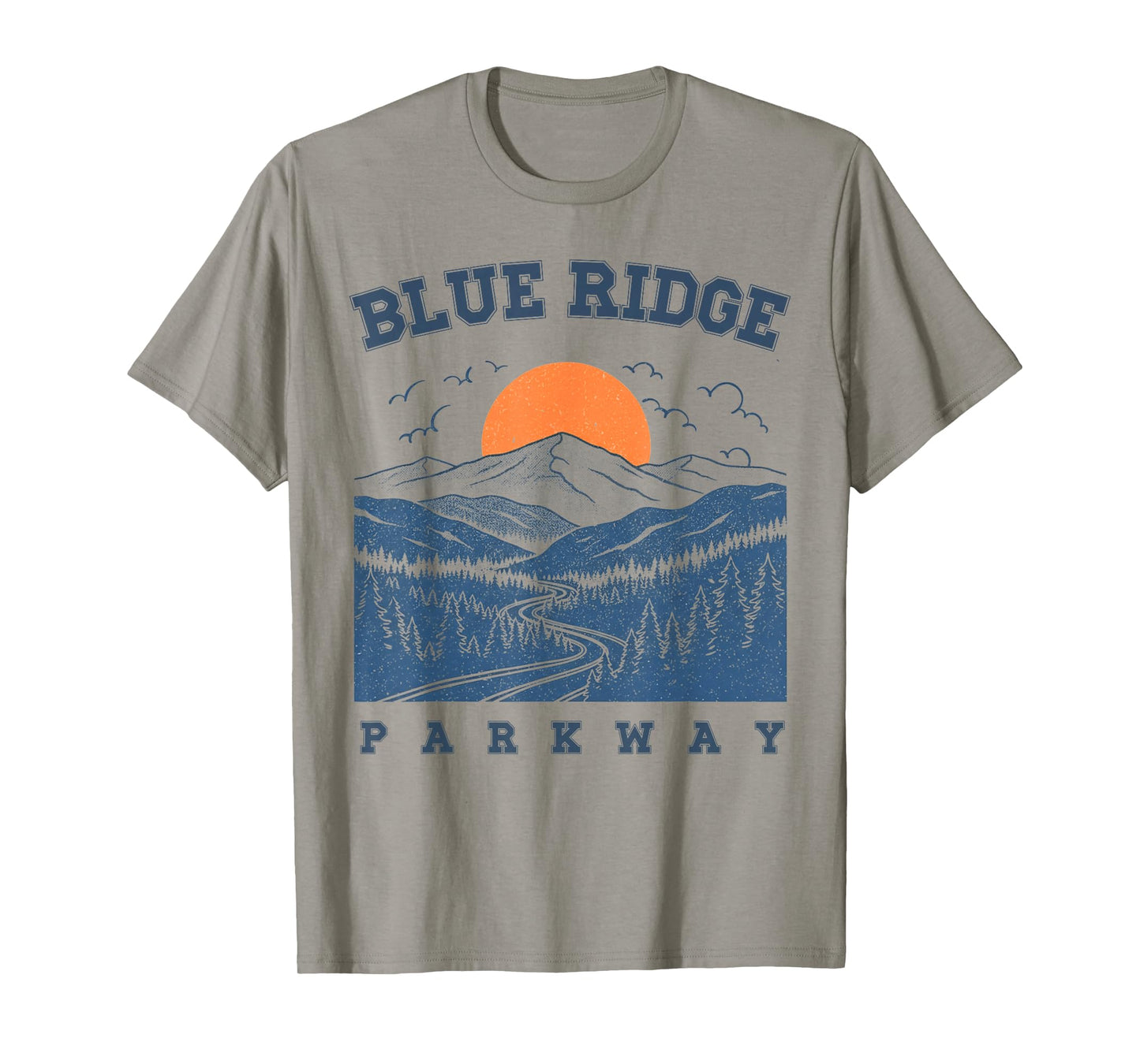 Blue Road Ridge Parkway Mountain Landscape North Carolina T-Shirt