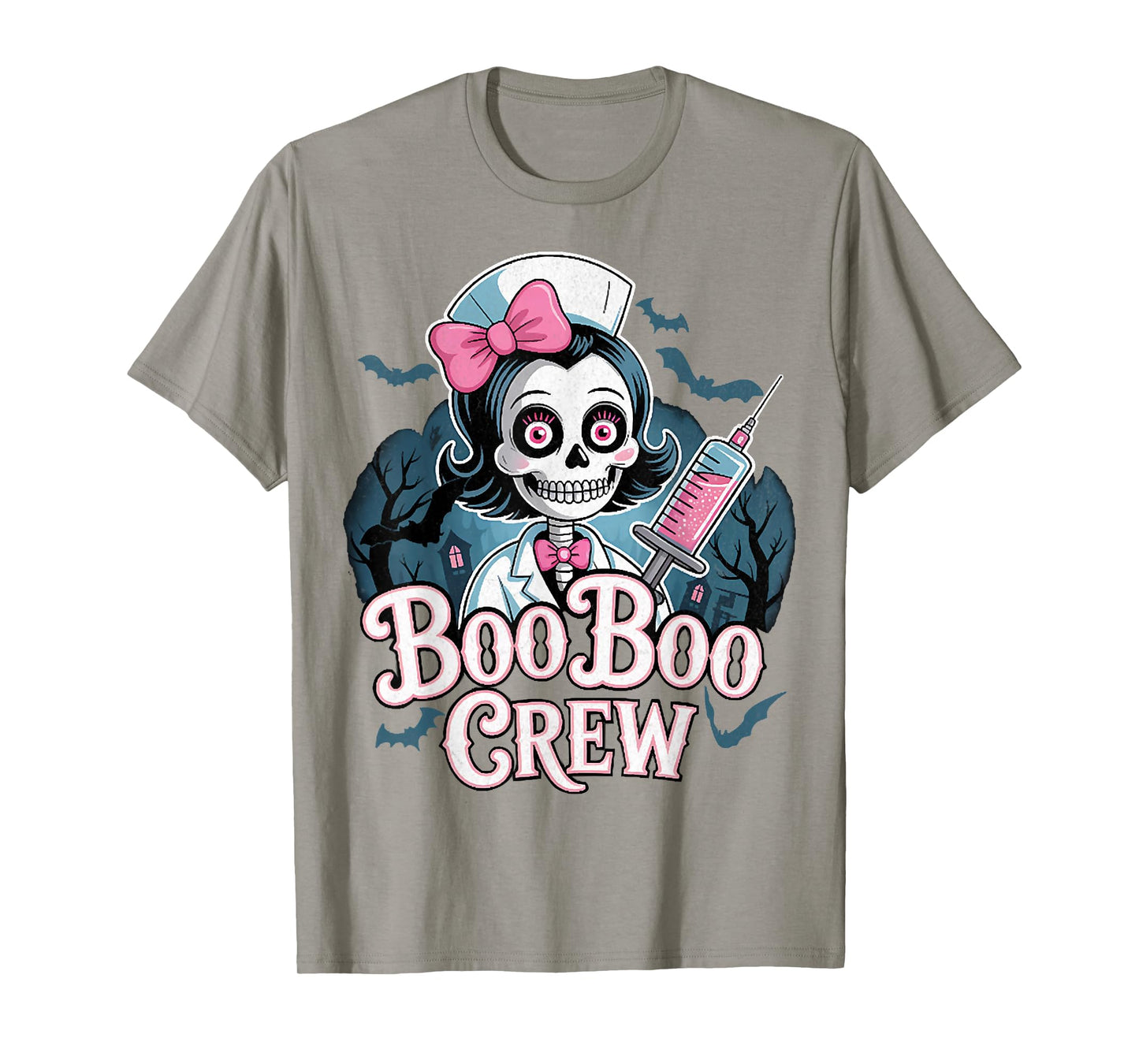 Gothic Nurse Skeleton, Spooky Nurse Skeleton Halloween Tees T-Shirt