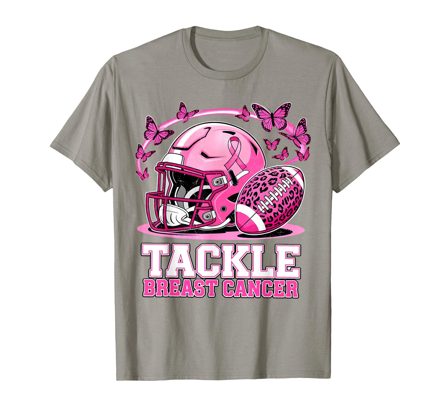 Tackle Breast Cancer Awareness Football Womens Butterfly T-Shirt