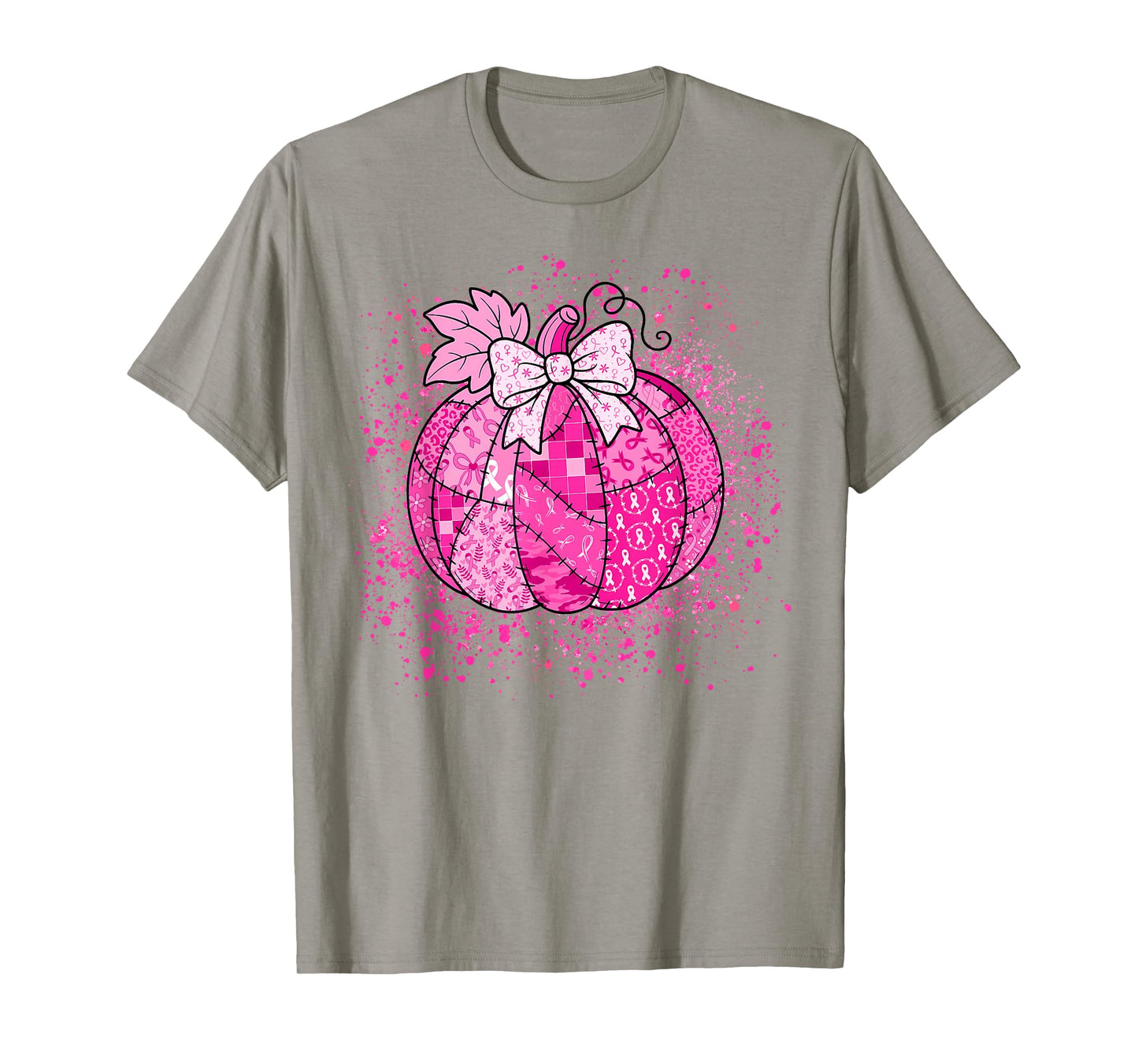 in October We Wear Pink Breast Cancer Pumpkin Halloween T-Shirt