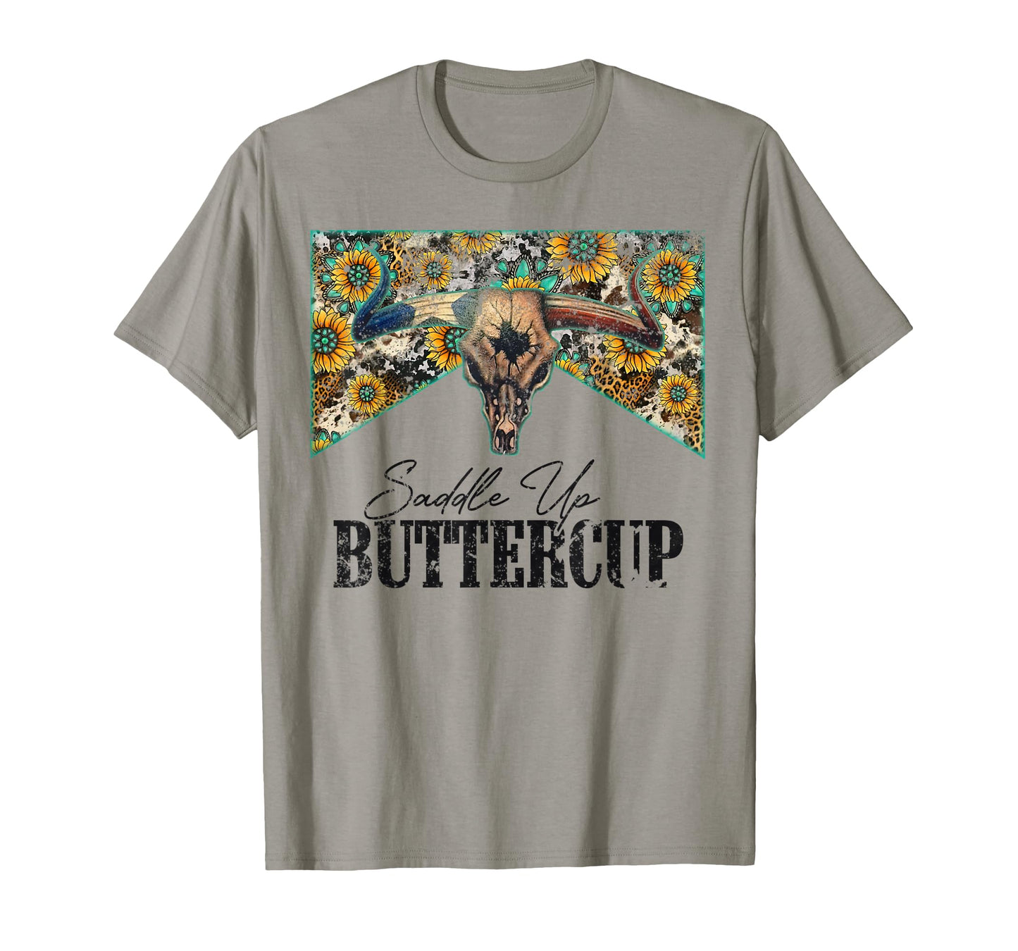 Saddle Up Buttercup Vintage Bull Skull Country Music T-Shirt