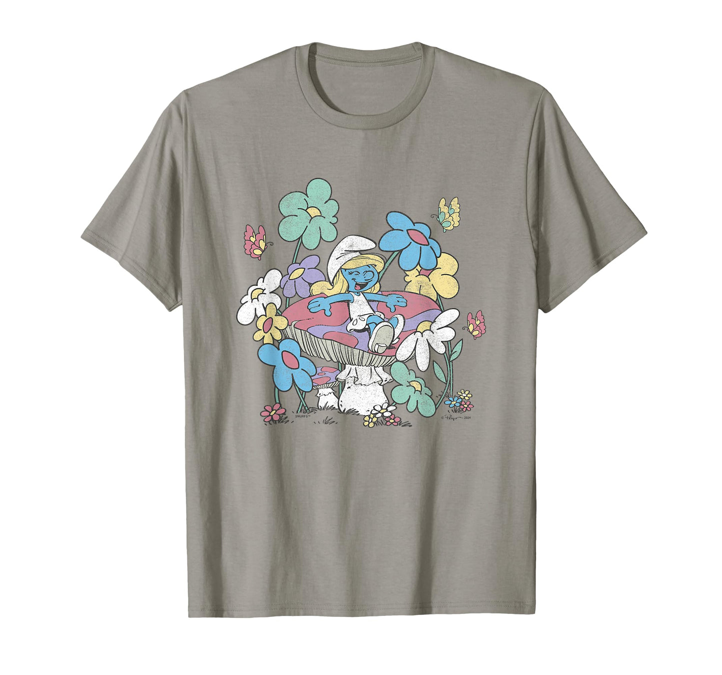 The Smurfs Smurfette Having Fun In Nature Distressed T-Shirt
