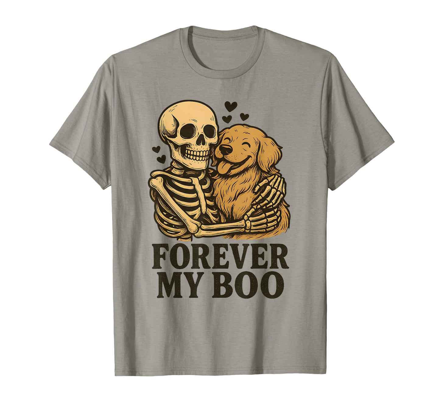 Forever My Boo Halloween Skeleton with Golden Retriever Love T-Shirt