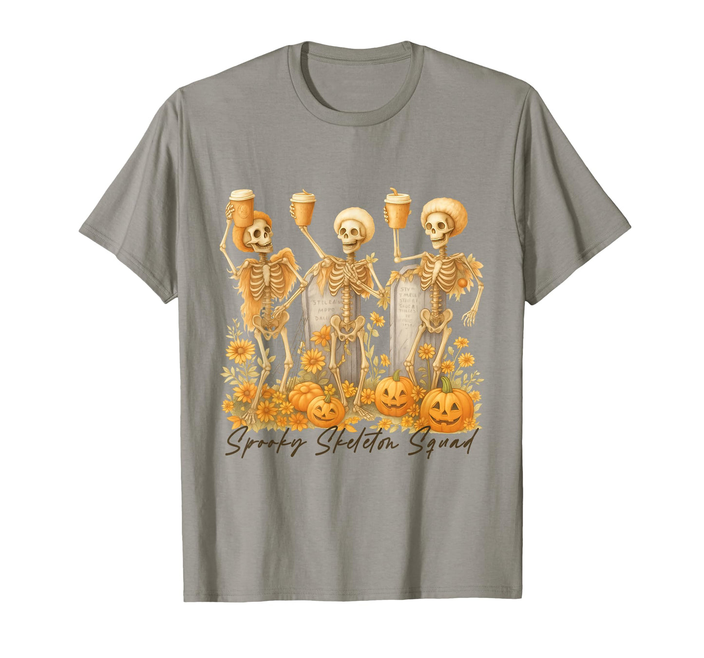 Spooky Skeleton Squad, Spooky Fall Skeleton Halloween Tees T-Shirt