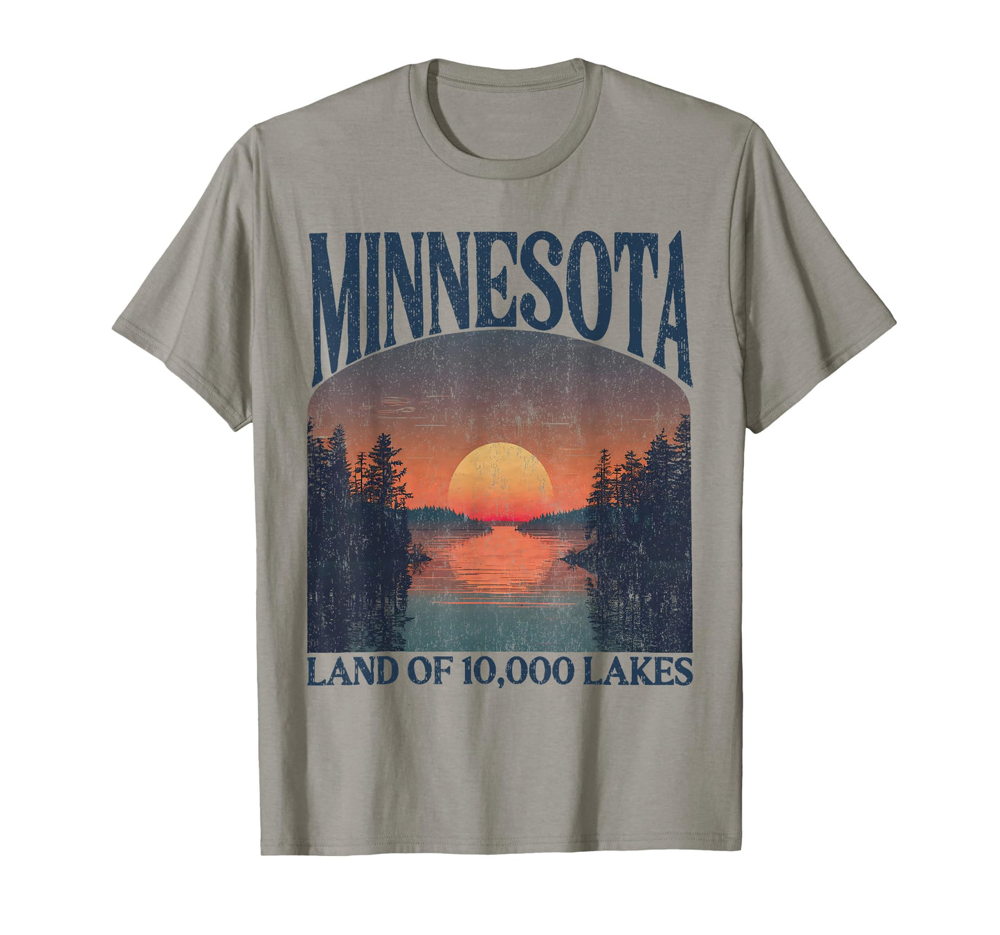 Minnesota Land Of 10000 Lakes Sunset Nature Vintage Style T-Shirt