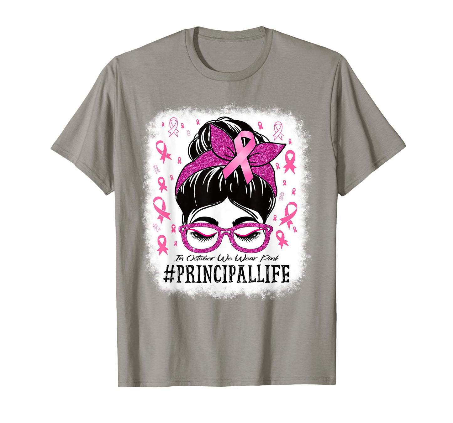 Principal In October We Wear Pink Breast Cancer Awareness T-Shirt