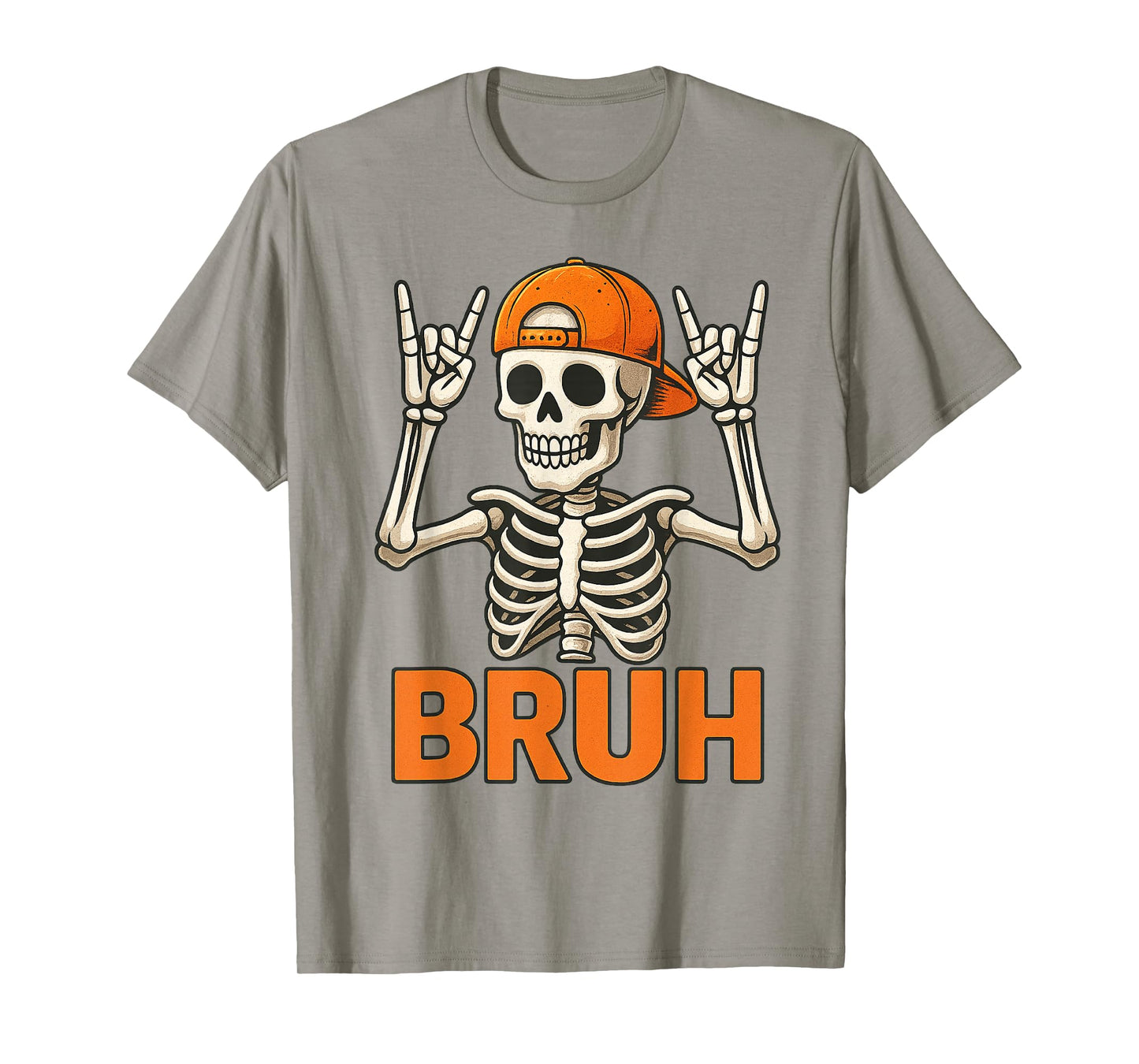 Vintage Bruh Punk Rock Skeleton Skater Rocker Halloween Men T-Shirt
