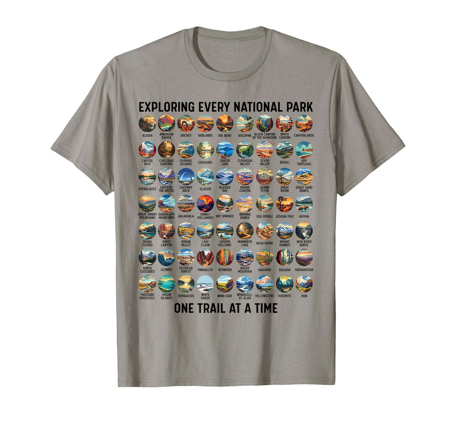 All US National Park Checklist Bucket List Of National Parks T-Shirt
