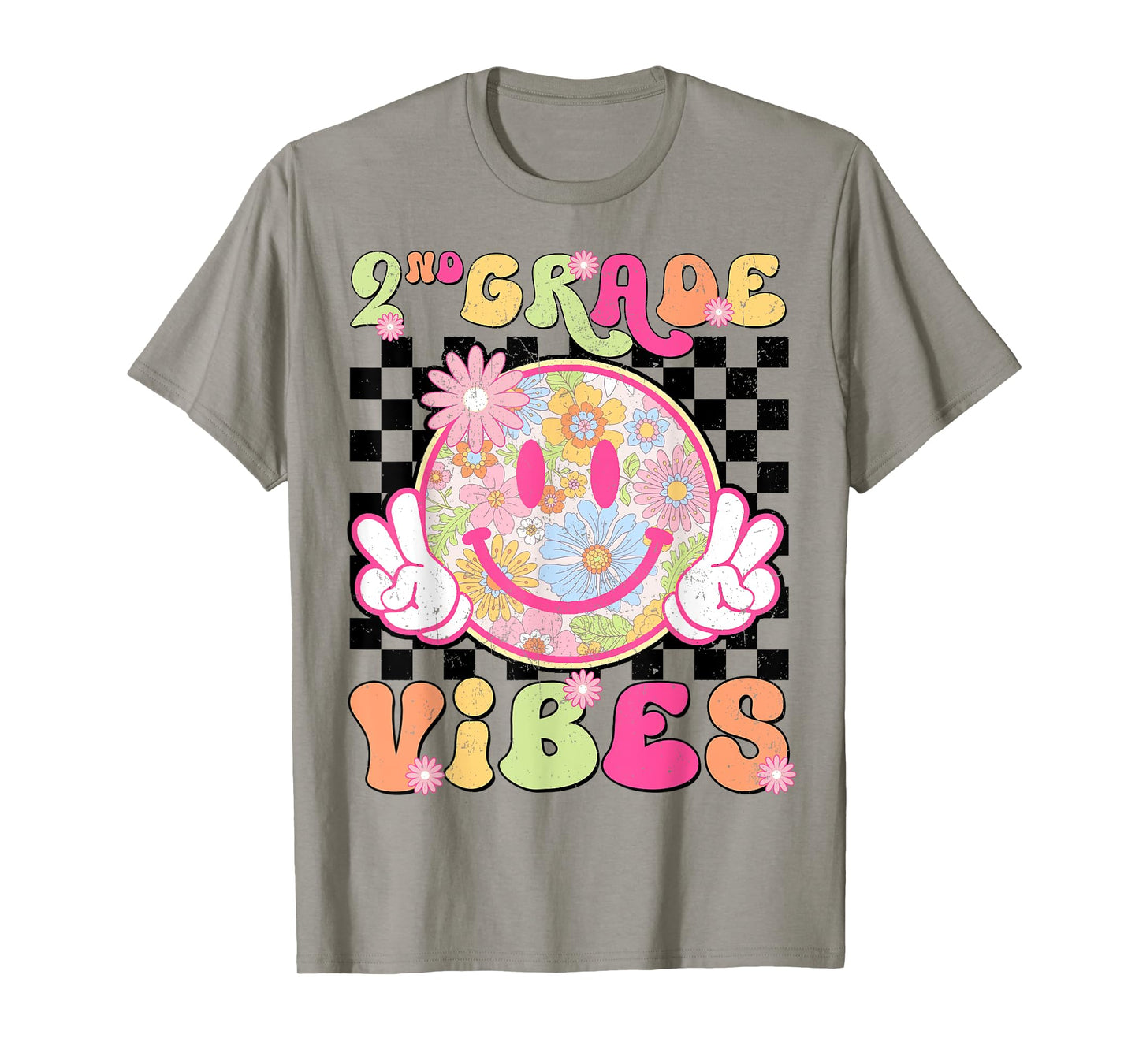 Groovy 2nd Grade Vibes First Day Of School Teacher Girls T-Shirt