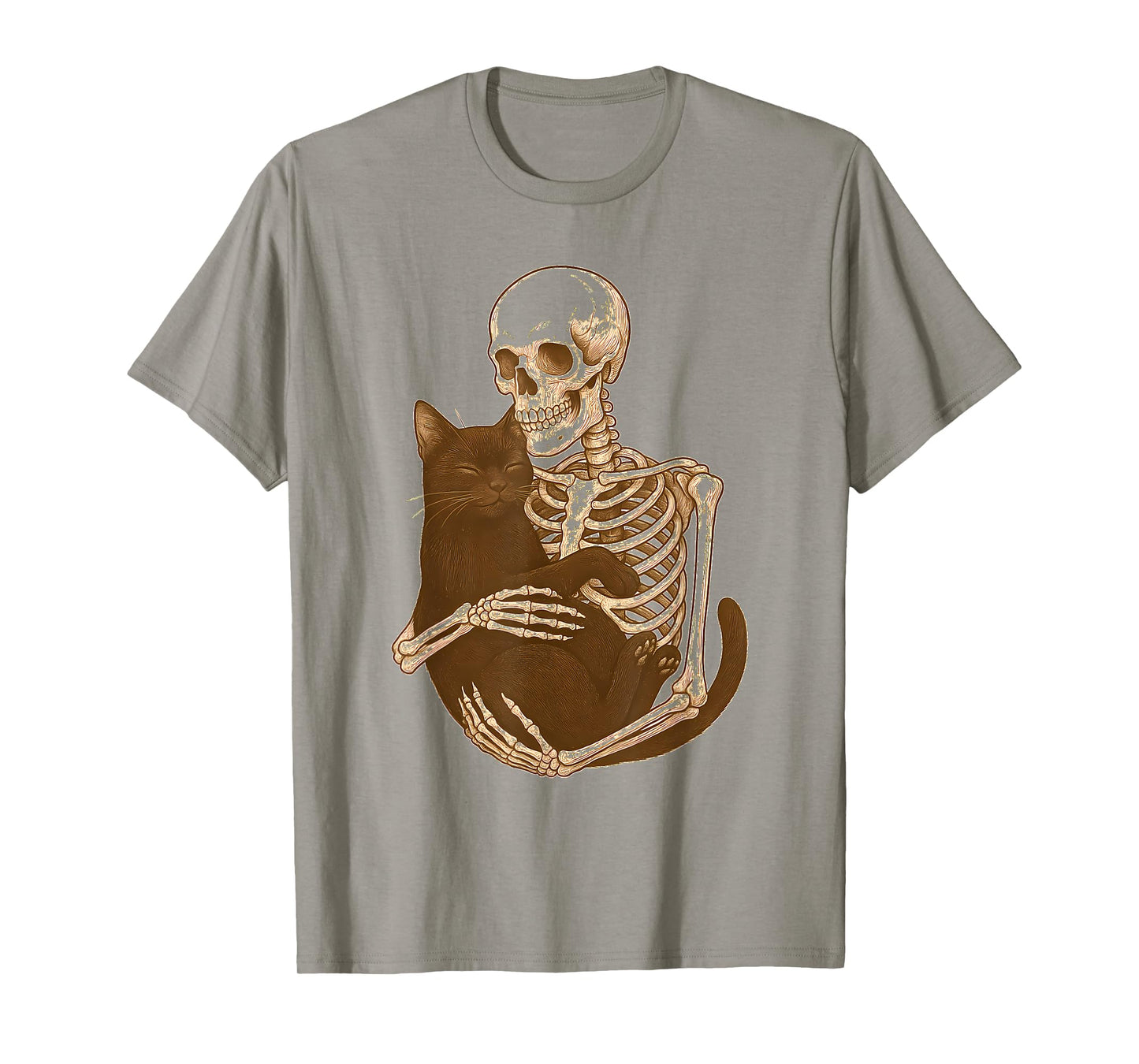 Skeleton Hugging Bombay Cat T-Shirt