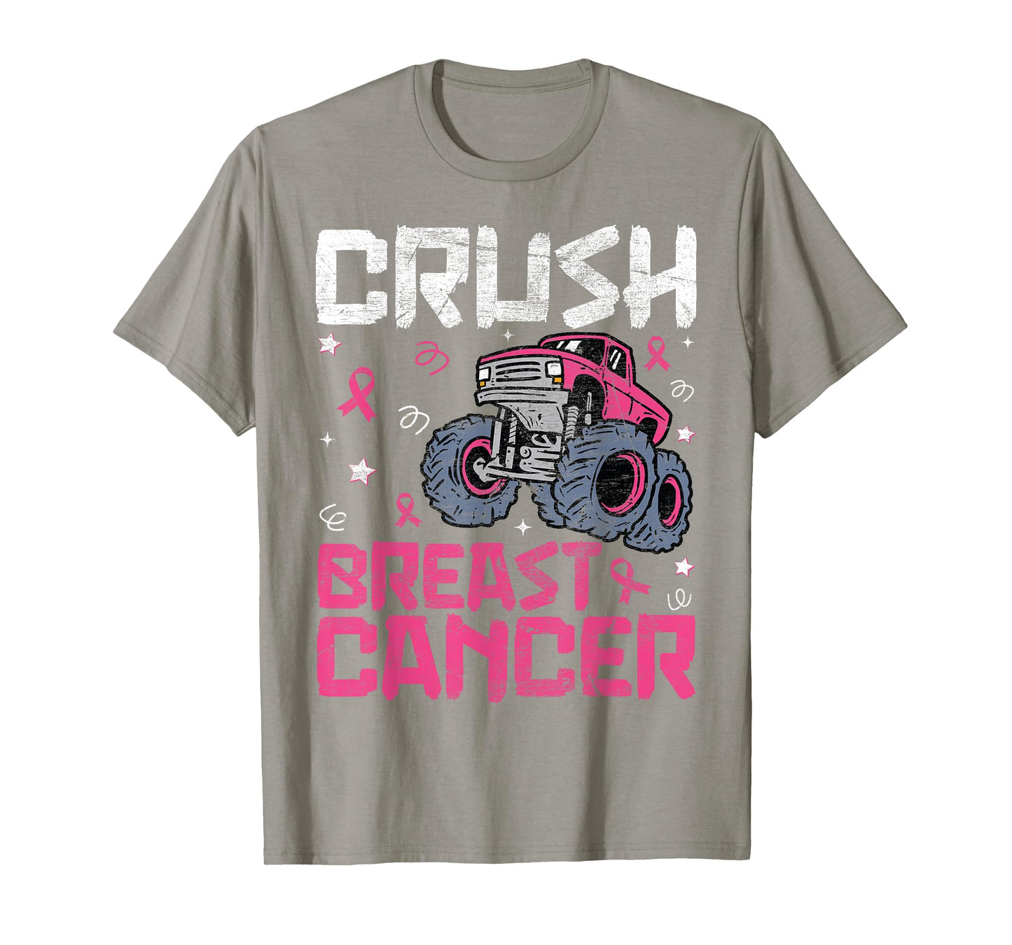 Crush Breast Cancer Awareness Monster Truck kids Boys Girls T-Shirt