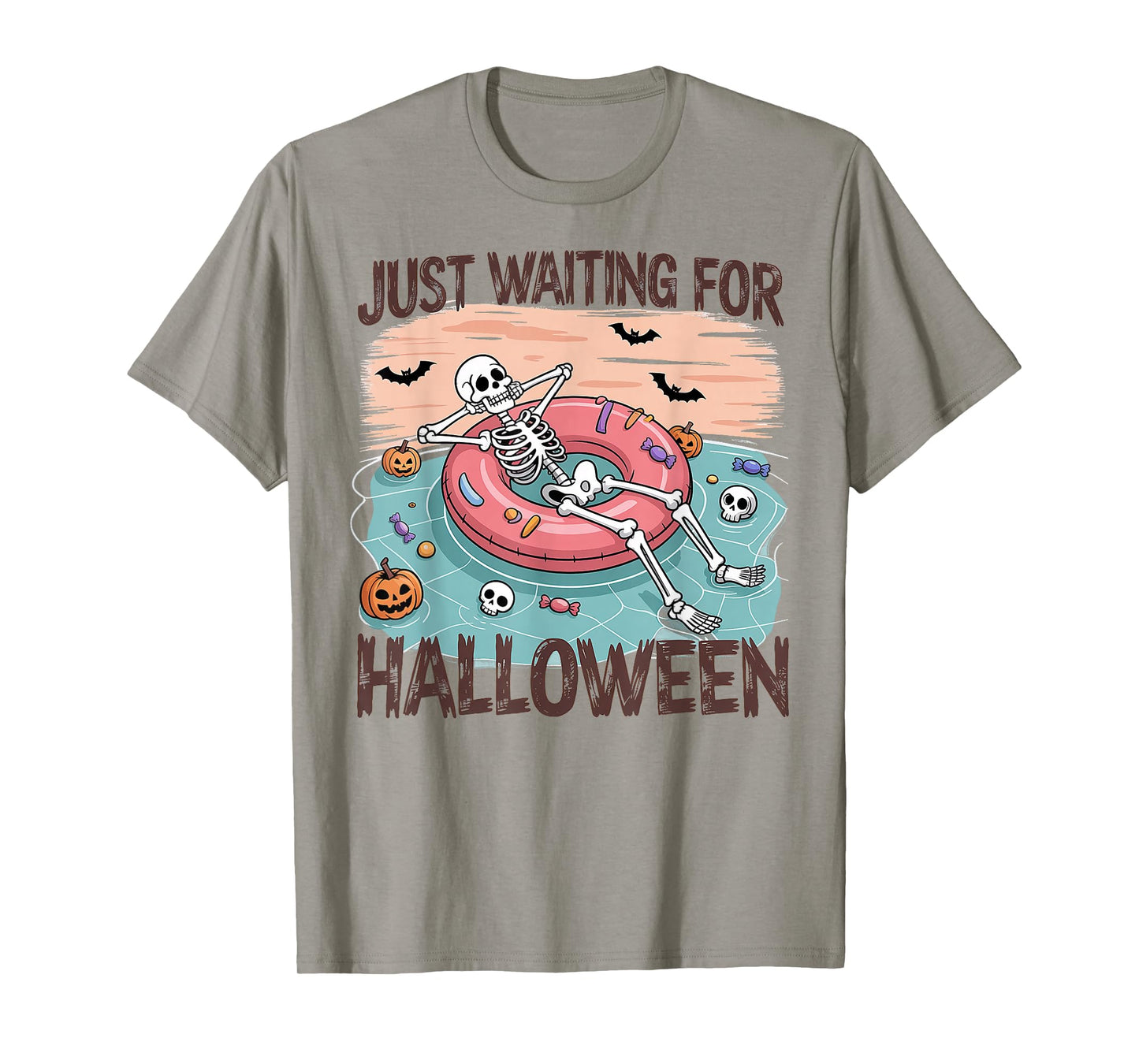 Spooky Summer Skeleton Just Waiting for Halloween T-Shirt