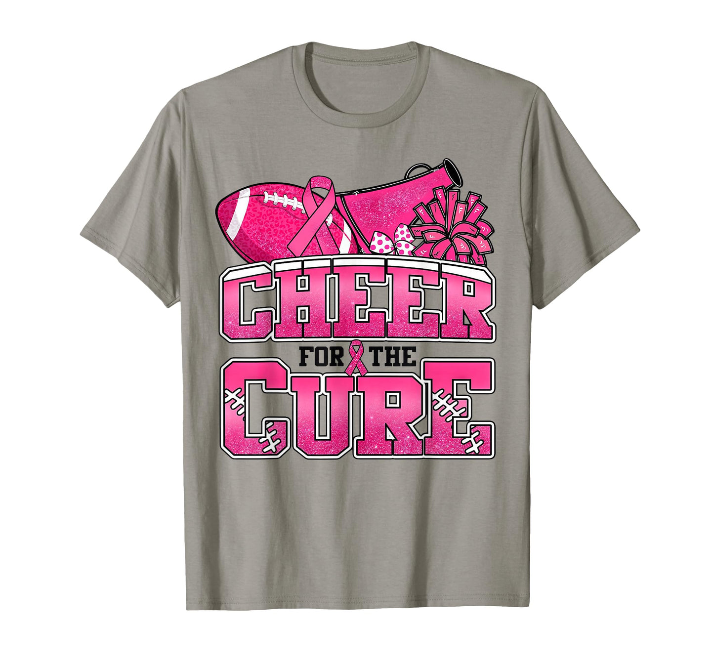 Cheer For The Cure Breast Cancer Awareness Cheerleader Funny T-Shirt