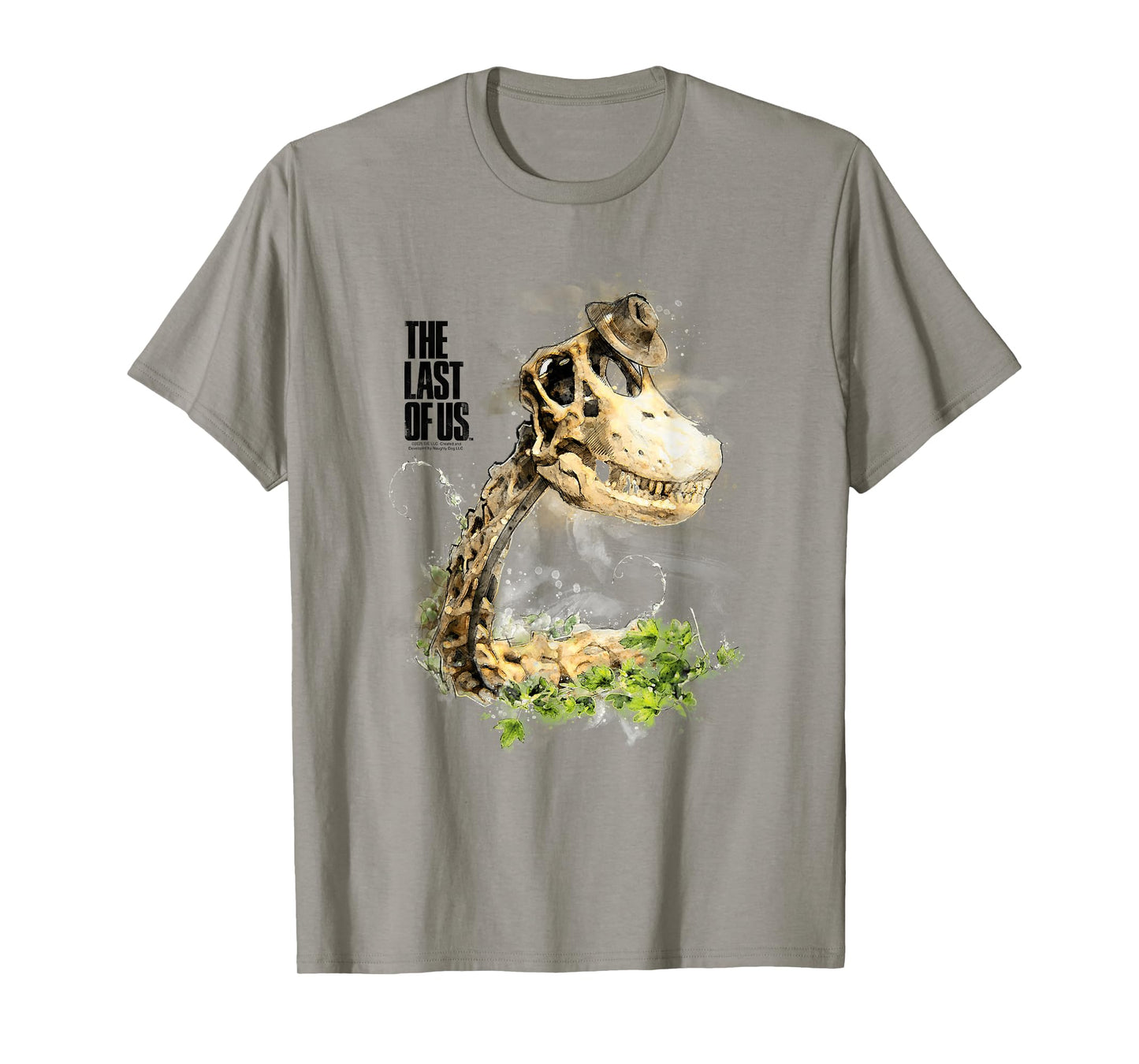 The Last of Us Dinosaur Skeleton Illustration Video Game T-Shirt