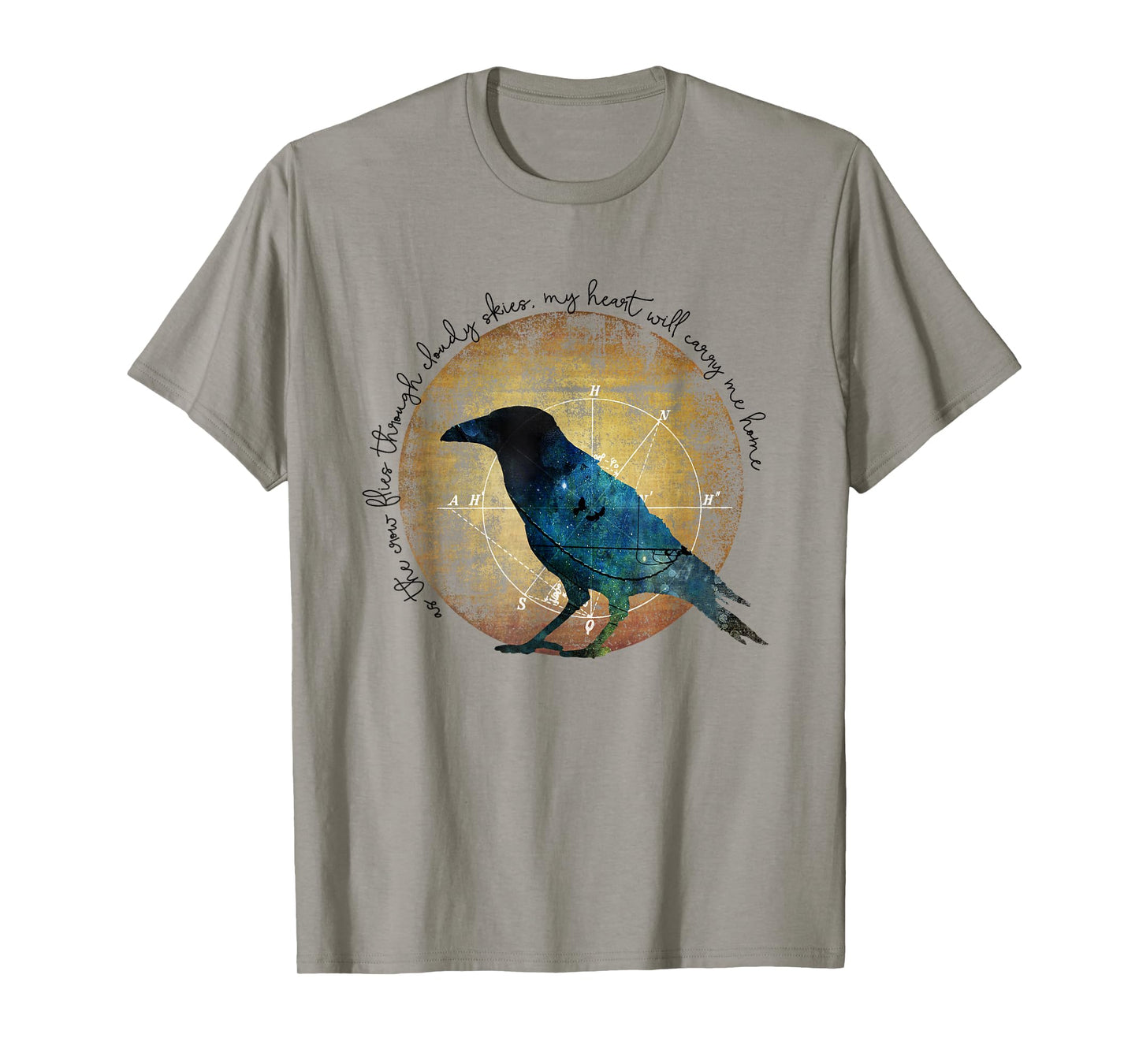 As the Crow Flies - Crow Raven Moon Art T-Shirt