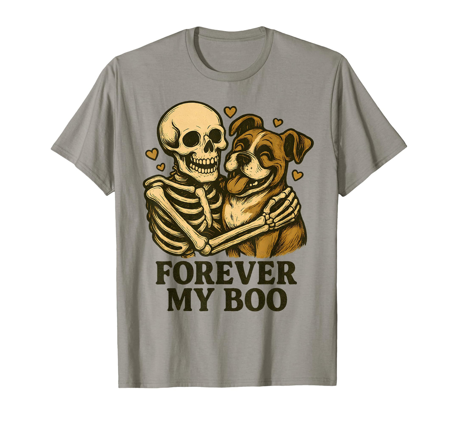 Forever My Boo Halloween Skeleton with Boxer Lover T-Shirt