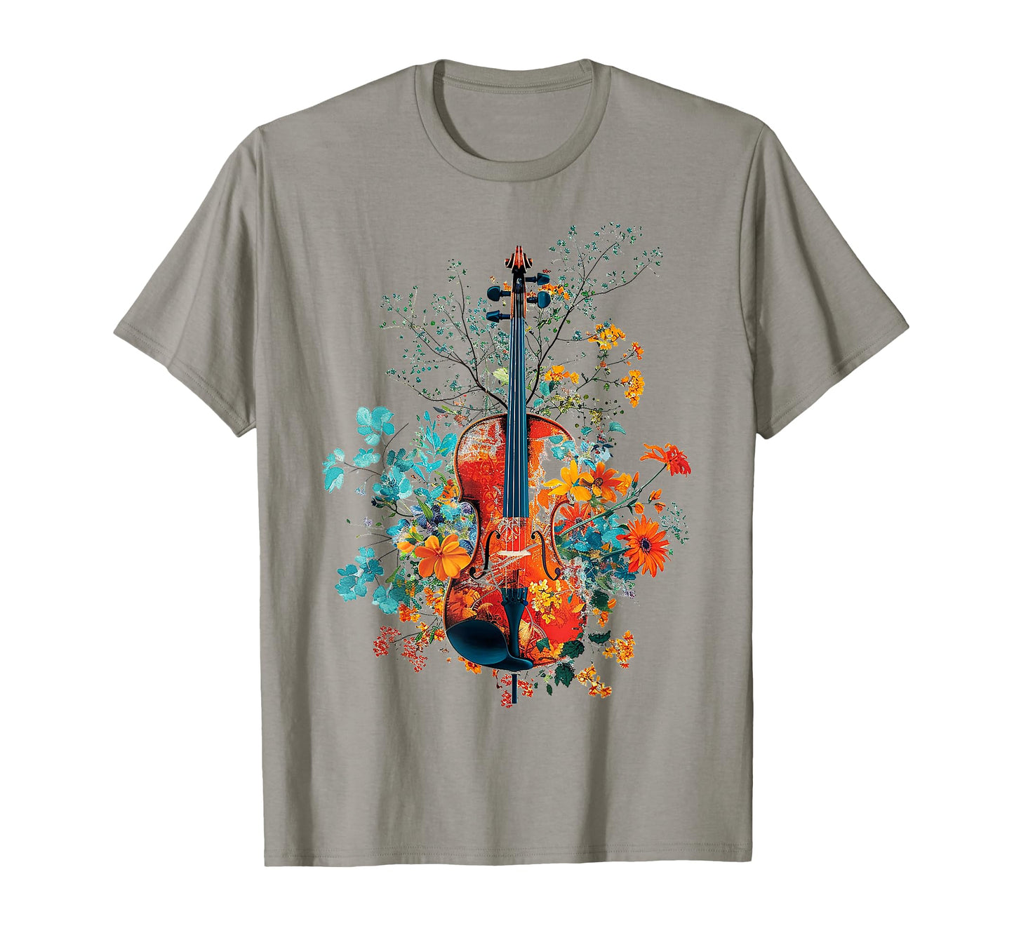 Violin Music Flowers Nature Graphic Violin T-Shirt