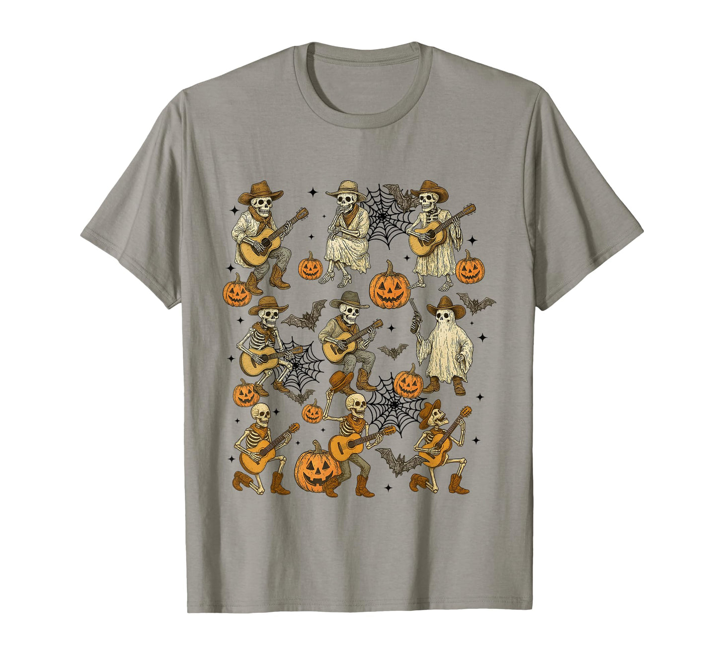 Howdy Skeleton Cowboy Pumpkin Fall Funny Halloween T-Shirt