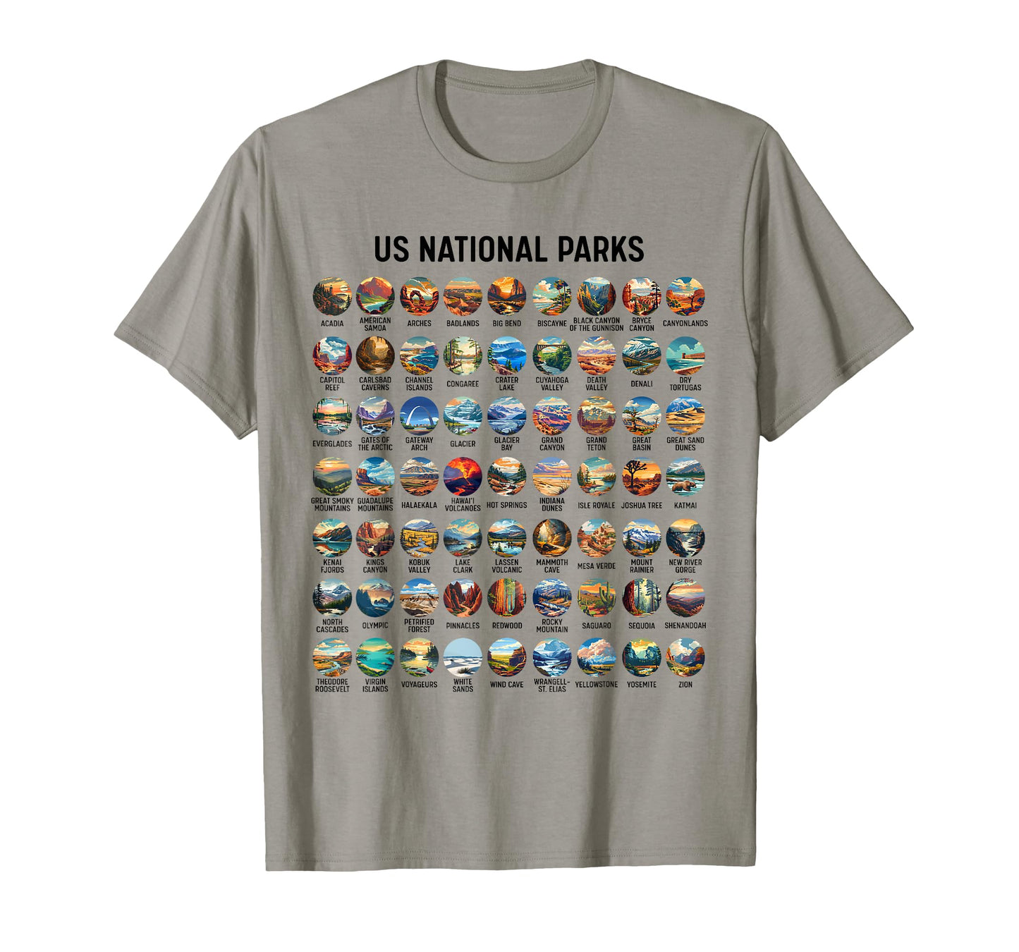 All US National Park Checklist Bucket List Of National Parks T-Shirt