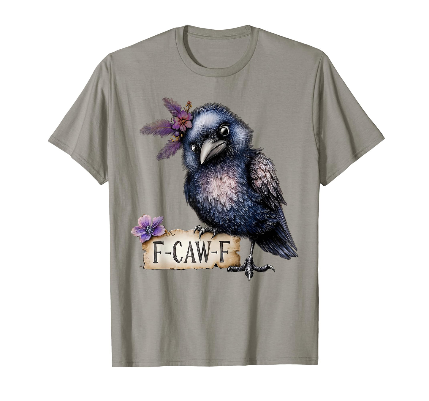 Women F-Caw-F Black Crow Black Bird Funny Halloween T-Shirt
