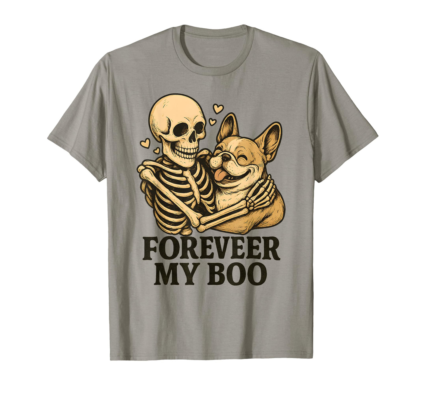Forever My Boo Halloween Skeleton with French Bulldog Lover T-Shirt
