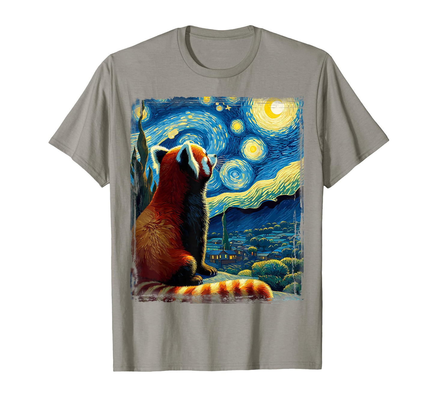 Artistic Red Panda Shirt Van Gogh Starry Night Red Panda T-Shirt