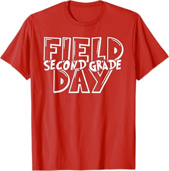 Field Day 2025 2nd Second Grade School Teacher Kids Red T-Shirt