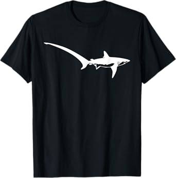 Thresher Shark Silhouette Simple Shark Design T-Shirt