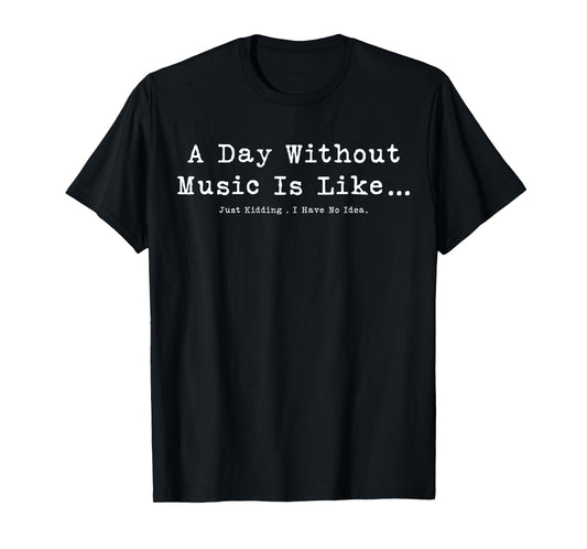 A Day Without Music Is Like Just Kidding I Have No Idea T-Shirt