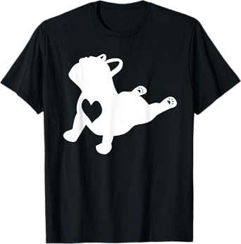 French Bulldog Yoga Pose Love Heart Frenchie T-Shirt for Men Women Girls Kids
