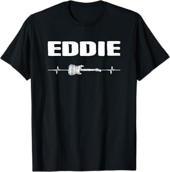 Eddie Guitar Heartbeat Music Guitarist Retro Vintage T-Shirt