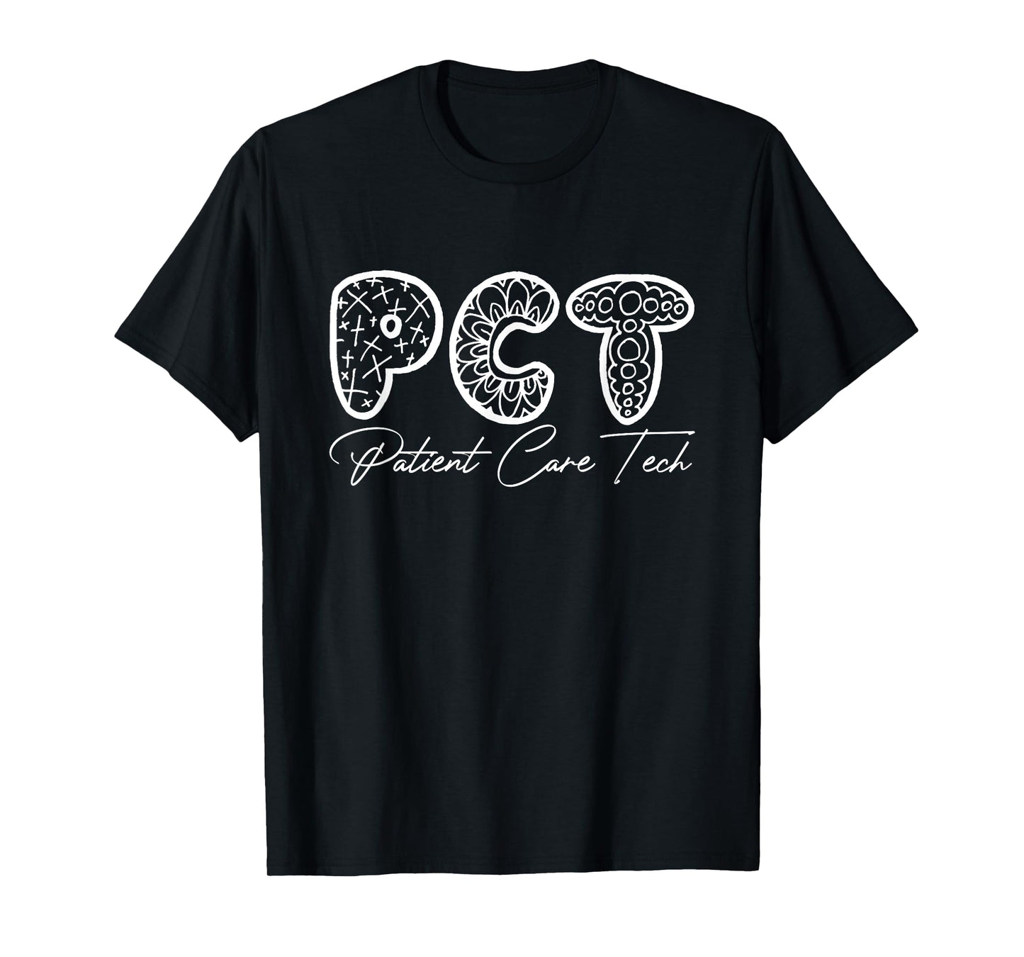 PCT Patient Care Tech Floral Style For Nurse Week T-Shirt