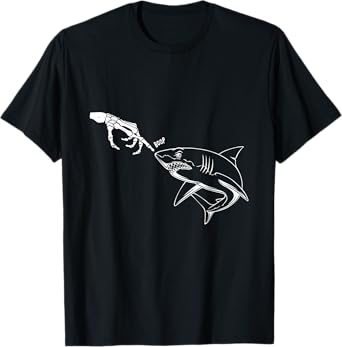 Shark Black Lover Skeleton Hand Boop Funny Halloween T-Shirt