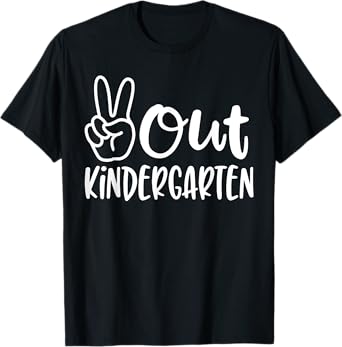 Last Day of School Peace Out Kindergarten Teacher Kids Women T-Shirt